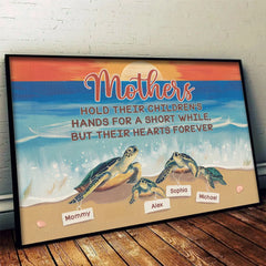 Her Love. Like A Turtle's Shell. Is Always There To Protect - Family Personalized Custom Horizontal Poster - Gift For Mom