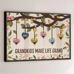 In Every Heart. A Family's Love - Family Personalized Custom Horizontal Poster - Gift For Mom. Grandma