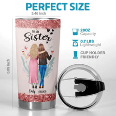 The Sister Of My Soul - Bestie Personalized Custom Tumbler -  Gift For Best Friends. BFF. Sisters