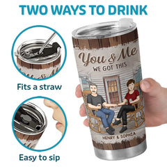 Fate Knew I Was Meant For You - Couple Personalized Custom Tumbler - Gift For Husband Wife. Anniversary