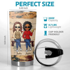 We're Sisters Connected By Heart - Bestie Personalized Custom Tumbler -  Gift For Best Friends. BFF. Sisters