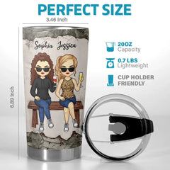 Having A Sister Means You Always Have Backup - Bestie Personalized Custom Tumbler -  Gift For Best Friends. BFF. Sisters