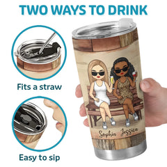 We're Fire And Ice. And We Play It Just Right - Bestie Personalized Custom Tumbler -  Gift For Best Friends. BFF. Sisters