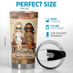 We're Fire And Ice. And We Play It Just Right - Bestie Personalized Custom Tumbler -  Gift For Best Friends. BFF. Sisters