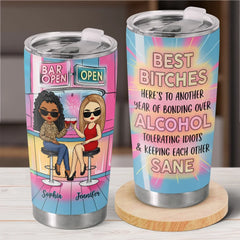We're Chaos And Laughter - Bestie Personalized Custom Tumbler -  Gift For Best Friends. BFF. Sisters