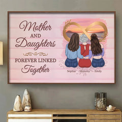 Because Family Is The Heart Of Every Home - Family Personalized Custom Horizontal Poster - Mother's Day. Gift For Mom. Grandma. Daughter