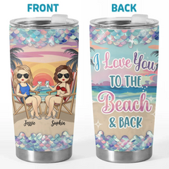 Waves. Wine. And My Partner In Crime - Bestie Personalized Custom Tumbler -  Gift For Best Friends. BFF. Sisters