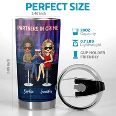 Partners In Crime And Cocktails - Bestie Personalized Custom Tumbler -  Gift For Best Friends. BFF. Sisters