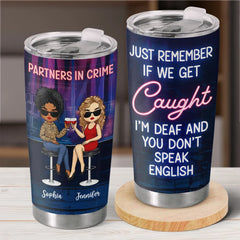 Partners In Crime And Cocktails - Bestie Personalized Custom Tumbler -  Gift For Best Friends. BFF. Sisters