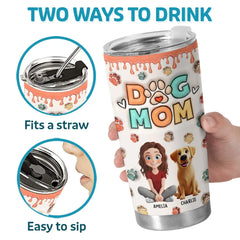 Proud Fur Mom. Love Eternal - Dog & Cat Personalized Custom 3D Inflated Effect Printed Tumbler - Gift For Pet Owners. Pet Lovers