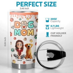 Proud Fur Mom. Love Eternal - Dog & Cat Personalized Custom 3D Inflated Effect Printed Tumbler - Gift For Pet Owners. Pet Lovers