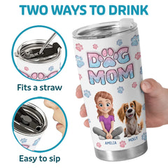Life Is Better With Fur - Dog & Cat Personalized Custom 3D Inflated Effect Printed Tumbler - Gift For Pet Owners. Pet Lovers