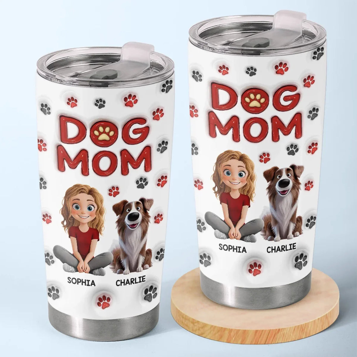 My Dog Is My Heart With Fur - Dog Personalized Custom 3D Inflated Effect Printed Tumbler - Gift For Pet Owners. Pet Lovers