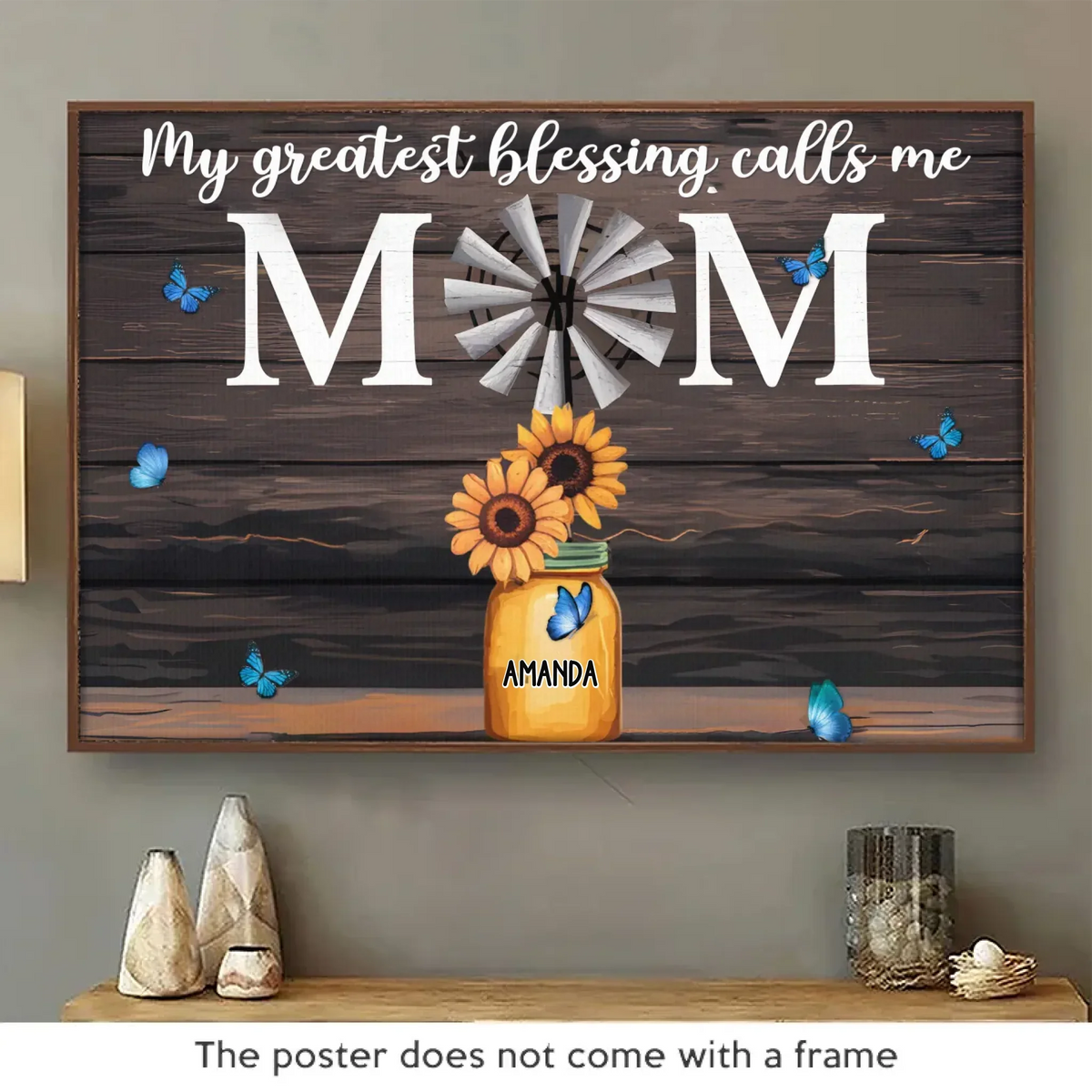 You Make My World Brighter - Family Personalized Custom Horizontal Poster - Mother's Day. Gift For Mom. Grandma
