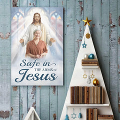 Custom Photo Wrapped In God's Love. Held In My Heart - Memorial Personalized Custom Vertical Poster - Sympathy Gift For Family Members