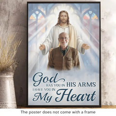Custom Photo Wrapped In God's Love. Held In My Heart - Memorial Personalized Custom Vertical Poster - Sympathy Gift For Family Members