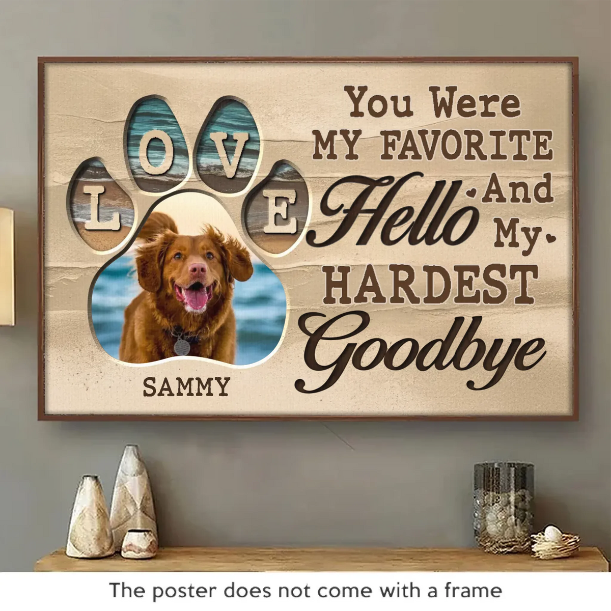 Custom Photo You're Always On My Mind - Memorial Personalized Custom Horizontal Poster - Sympathy Gift For Pet Owners. Pet Lovers
