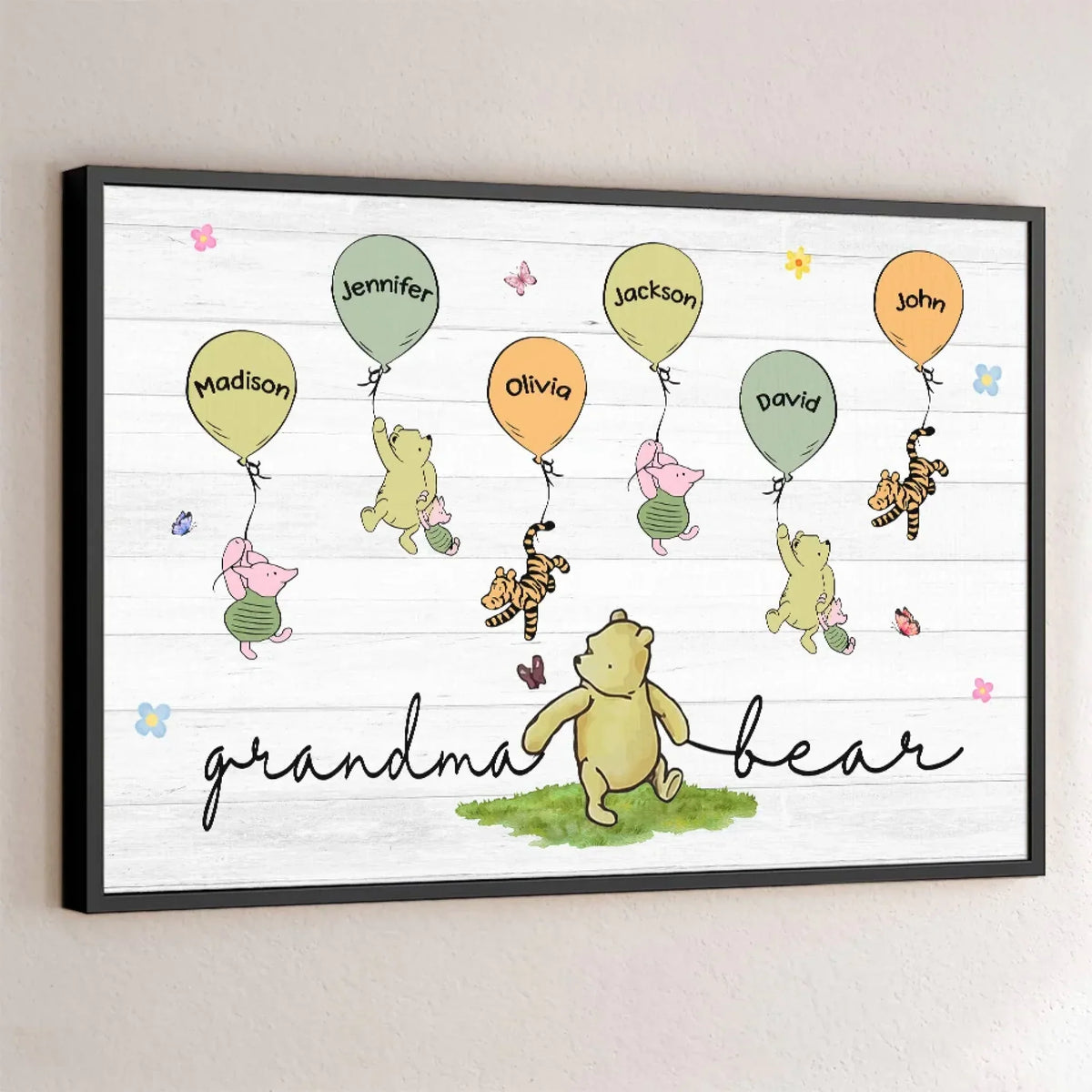 Grandma's Love Lifts Us Up - Family Personalized Custom Horizontal Poster - Mother's Day. Gift For Mom. Grandma