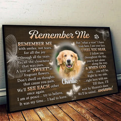Custom Photo You Will Be Right By My Side - Memorial Personalized Custom Horizontal Poster - Sympathy Gift For Pet Owners. Pet Lovers