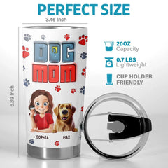Dog Kisses And Coffee Sips - Dog Personalized Custom 3D Inflated Effect Printed Tumbler - Gift For Pet Owners. Pet Lovers