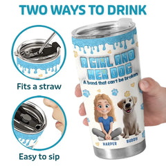 Side By Side. Paw By Paw - Dog Personalized Custom 3D Inflated Effect Printed Tumbler - Gift For Pet Owners. Pet Lovers