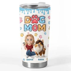 Pawsitively The Best - Dog Personalized Custom 3D Inflated Effect Printed Tumbler - Gift For Pet Owners. Pet Lovers