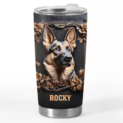 Furry Guardian At Your Service - Dog Personalized Custom 3D Inflated Effect Printed Tumbler - Gift For Pet Owners. Pet Lovers