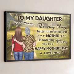 A Bond Written In The Stars - Family Personalized Custom Horizontal Poster - Mother's Day. Gift For Mom. Daughter