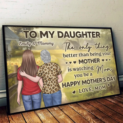 A Bond Written In The Stars - Family Personalized Custom Horizontal Poster - Mother's Day. Gift For Mom. Daughter