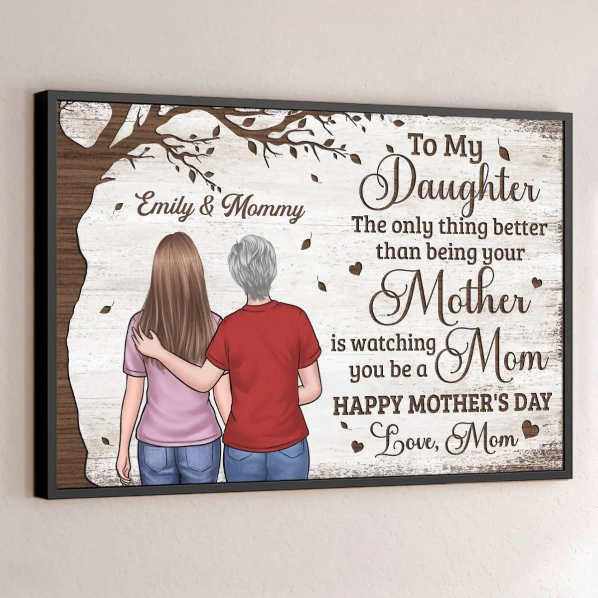 The Greatest Joy. Watching You Become A Mom - Family Personalized Custom Horizontal Poster - Mother's Day. Gift For Mom. Daughter