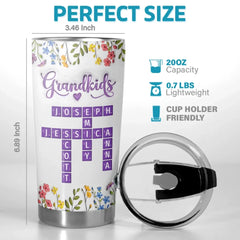 Forever Blessed With Grandkids - Family Personalized Custom 3D Inflated Effect Printed Tumbler - Mother's Day. Gift For Mom. Grandma