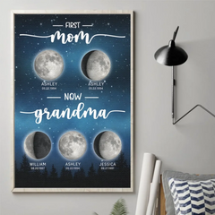 Generations Of Love. From Mom To Grandma - Family Personalized Custom Vertical Poster - Mother's Day. Gift For Mom. Grandma