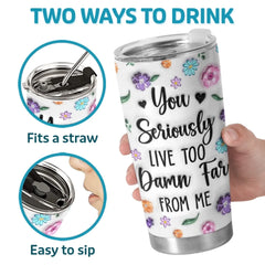 Hearts Connected Across The Miles - Family Personalized Custom 3D Inflated Effect Printed Tumbler - Gift For Best Friends. BFF. Sisters