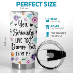 Hearts Connected Across The Miles - Family Personalized Custom 3D Inflated Effect Printed Tumbler - Gift For Best Friends. BFF. Sisters