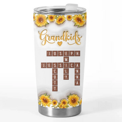 Grandkids Are My Sunshine - Family Personalized Custom 3D Inflated Effect Printed Tumbler - Mother's Day. Gift For Mom. Grandma