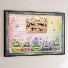 Where Flowers Bloom. So Does Love - Family Personalized Custom Horizontal Poster - Mother's Day. Gift For Mom. Grandma