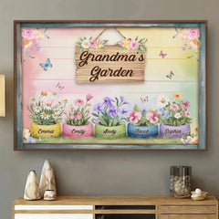 Where Flowers Bloom. So Does Love - Family Personalized Custom Horizontal Poster - Mother's Day. Gift For Mom. Grandma