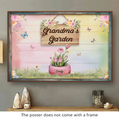 Where Flowers Bloom. So Does Love - Family Personalized Custom Horizontal Poster - Mother's Day. Gift For Mom. Grandma
