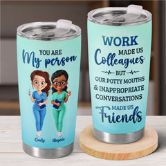 Colleagues By Chance. Friends By Choice - Nurse Personalized Custom Tumbler - Appreciation. Thank You Gift. Nurse Life. Doctor Life