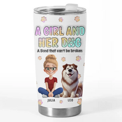 Fur-Ever Together. A Girl & Her Dogs - Dog Personalized Custom 3D Inflated Effect Printed Tumbler - Gift For Pet Owners. Pet Lovers