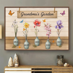 Rooted In Her Love - Family Personalized Custom Horizontal Poster - Mother's Day. Gift For Mom. Grandma