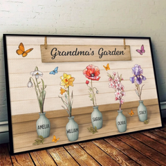 Rooted In Her Love - Family Personalized Custom Horizontal Poster - Mother's Day. Gift For Mom. Grandma