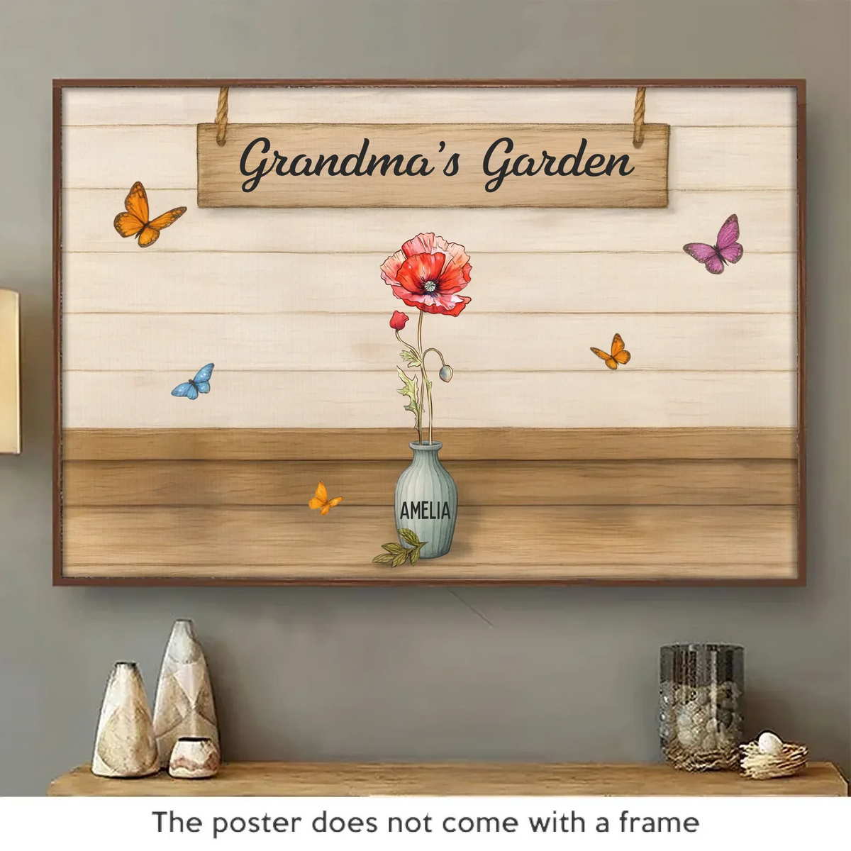 Rooted In Her Love - Family Personalized Custom Horizontal Poster - Mother's Day. Gift For Mom. Grandma