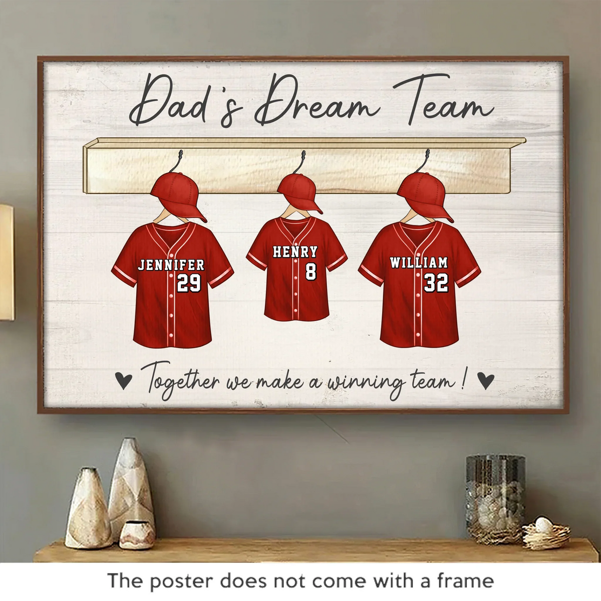Built By Love. Bonded Like A Team - Family Personalized Custom Horizontal Poster - Father's Day. Gift For Dad. Sport Lovers. Sport Players