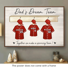 Built By Love. Bonded Like A Team - Family Personalized Custom Horizontal Poster - Father's Day. Gift For Dad. Sport Lovers. Sport Players