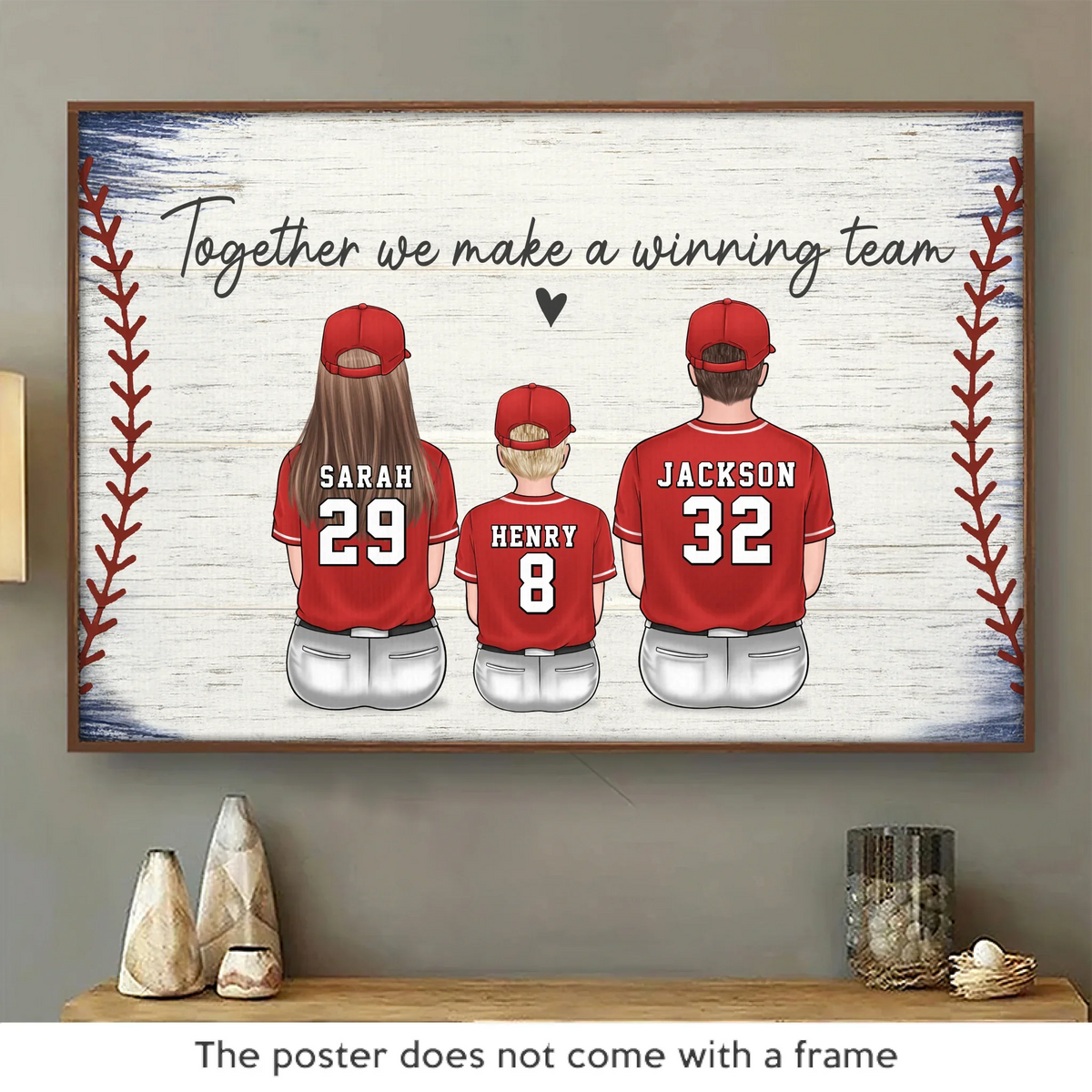 Family. The Ultimate Winning Team - Family Personalized Custom Horizontal Poster - Father's Day. Gift For Dad. Sport Lovers. Sport Players
