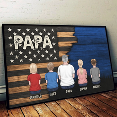 Papa. Our Loudest Pride - Family Personalized Custom Horizontal Poster - Father's Day. Gift For Dad. Grandpa