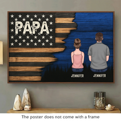 Papa. Our Loudest Pride - Family Personalized Custom Horizontal Poster - Father's Day. Gift For Dad. Grandpa