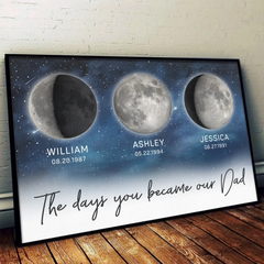 The Days You Became Our Dad - Family Personalized Custom Horizontal Poster - Father's Day. Gift For Dad. Grandpa