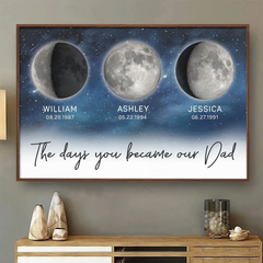 The Days You Became Our Dad - Family Personalized Custom Horizontal Poster - Father's Day. Gift For Dad. Grandpa